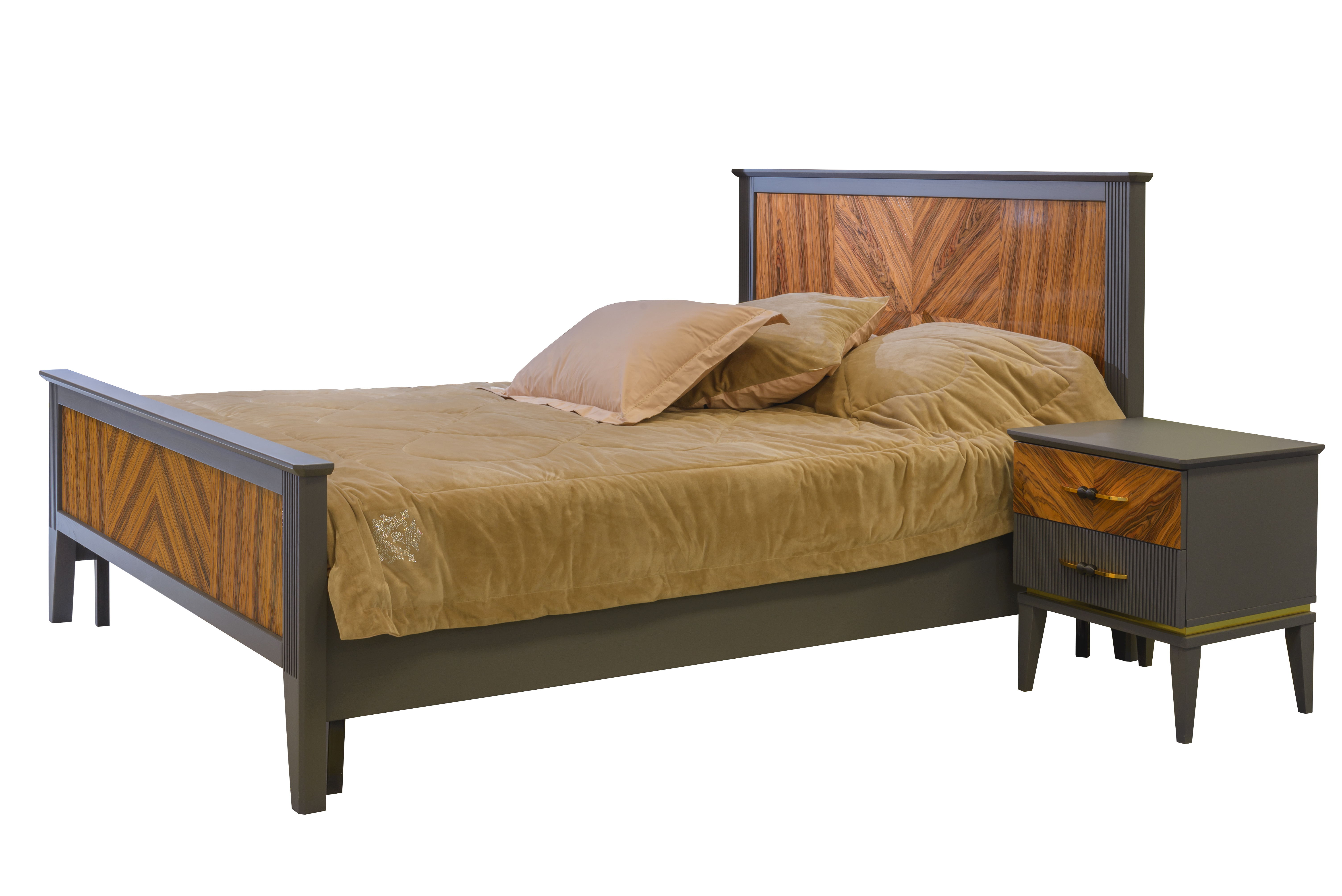 Кровать "Аура" модуль (дуб+шпон палисандра) 